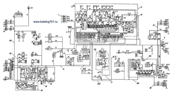 Электрическая схема соединений трактора К-701